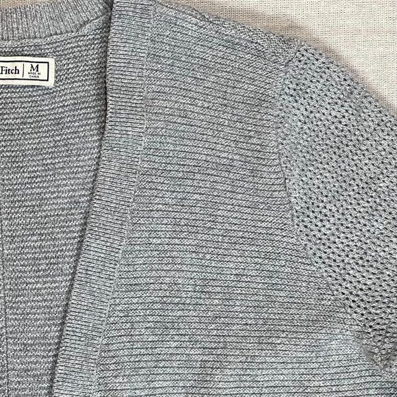 Abercrombie & Fitch | Gray Open Front Longline Cardigan | Medium - Picture 4 of 11